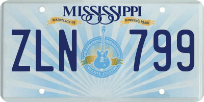 MS license plate ZLN799