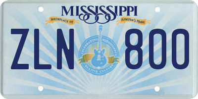MS license plate ZLN800
