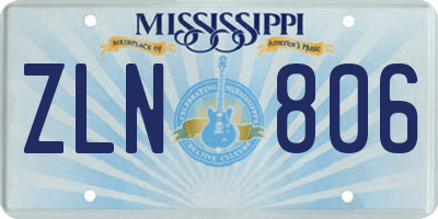 MS license plate ZLN806