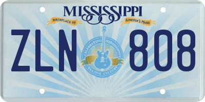 MS license plate ZLN808