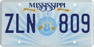 MS license plate ZLN809