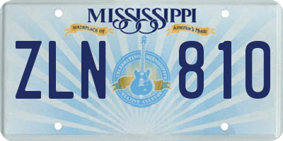 MS license plate ZLN810