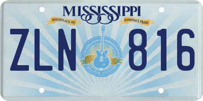 MS license plate ZLN816