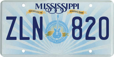MS license plate ZLN820