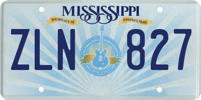 MS license plate ZLN827