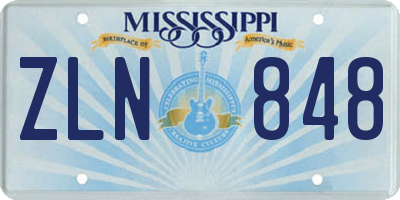 MS license plate ZLN848