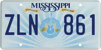 MS license plate ZLN861