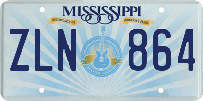 MS license plate ZLN864