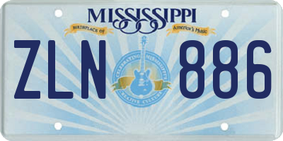 MS license plate ZLN886