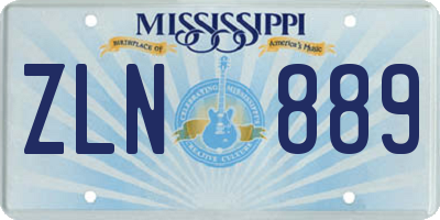 MS license plate ZLN889