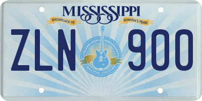 MS license plate ZLN900