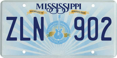 MS license plate ZLN902