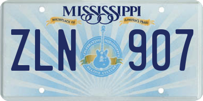 MS license plate ZLN907