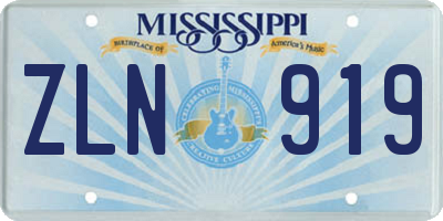 MS license plate ZLN919