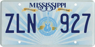MS license plate ZLN927