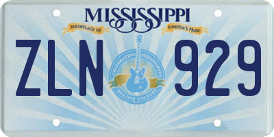 MS license plate ZLN929