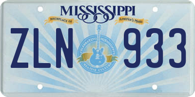 MS license plate ZLN933