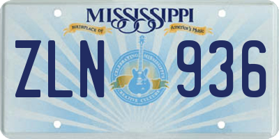 MS license plate ZLN936