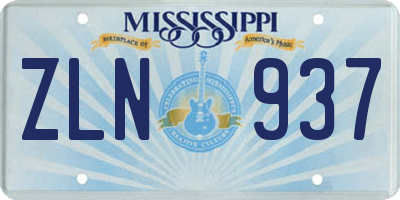 MS license plate ZLN937