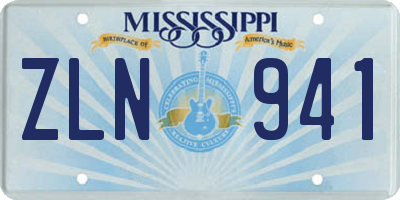 MS license plate ZLN941