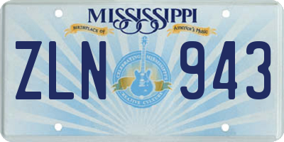 MS license plate ZLN943