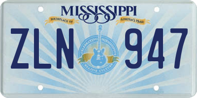 MS license plate ZLN947