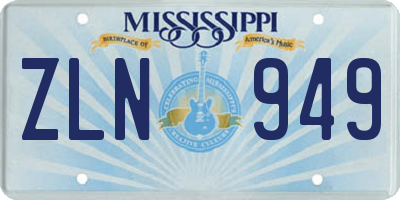 MS license plate ZLN949