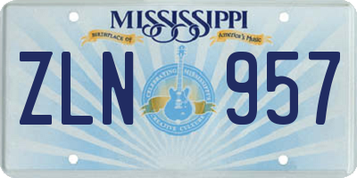MS license plate ZLN957