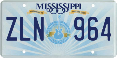 MS license plate ZLN964