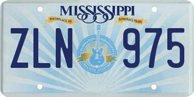MS license plate ZLN975
