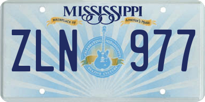 MS license plate ZLN977