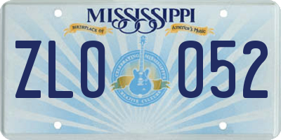 MS license plate ZLO052