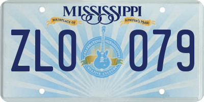 MS license plate ZLO079