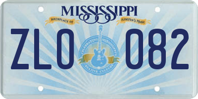 MS license plate ZLO082