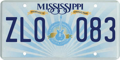 MS license plate ZLO083