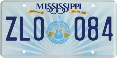 MS license plate ZLO084