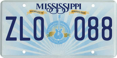 MS license plate ZLO088