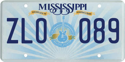 MS license plate ZLO089