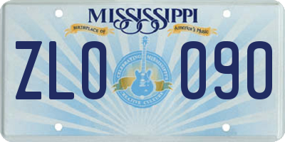 MS license plate ZLO090