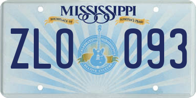 MS license plate ZLO093