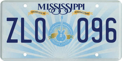 MS license plate ZLO096