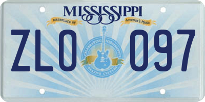 MS license plate ZLO097