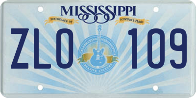 MS license plate ZLO109