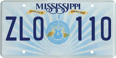 MS license plate ZLO110