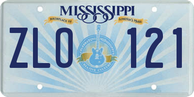 MS license plate ZLO121