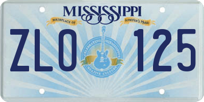 MS license plate ZLO125