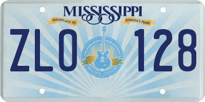 MS license plate ZLO128