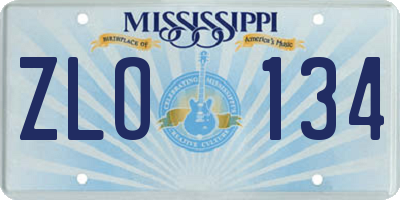 MS license plate ZLO134
