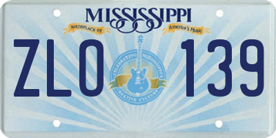 MS license plate ZLO139