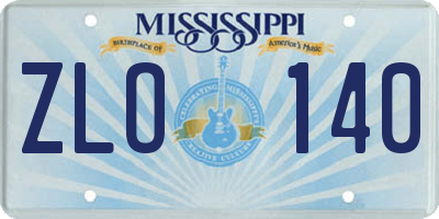 MS license plate ZLO140